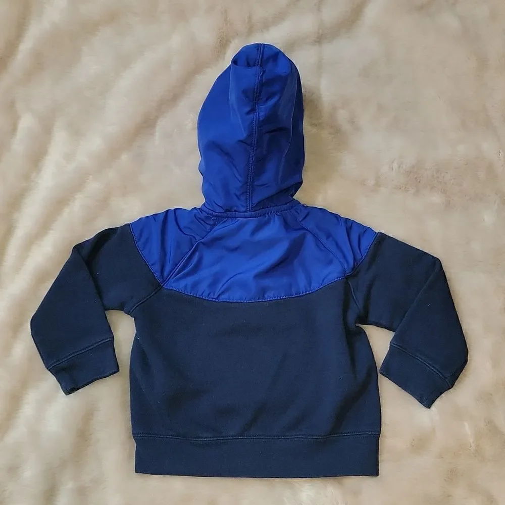 NIKE BLUE HEAVYWEIGHT ZIP HOODIE, SIZE 24 MONTHS